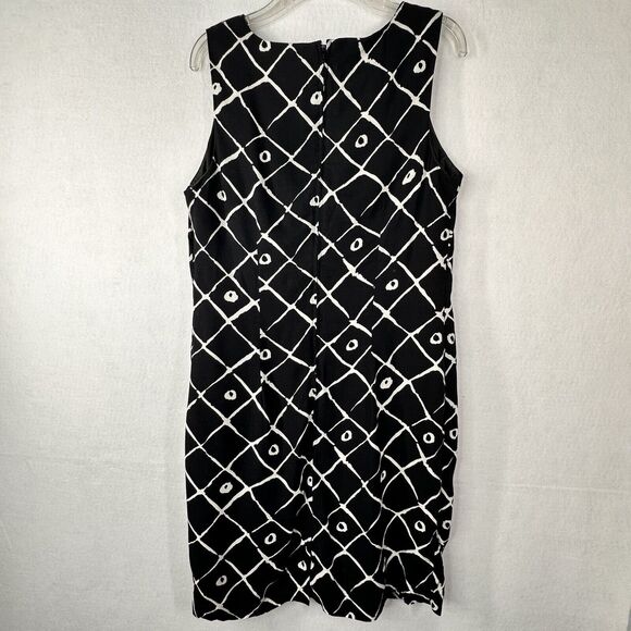 Sag Harbor Sheath Dress 12 Sleeveless Black Geo Diamond Lined Party Work Career - Picture 8 of 8